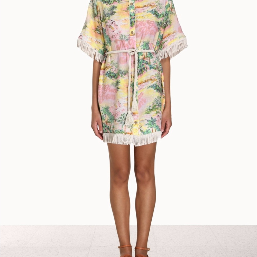 Zimmermann Pastel Tropical Fringe Cover-Up